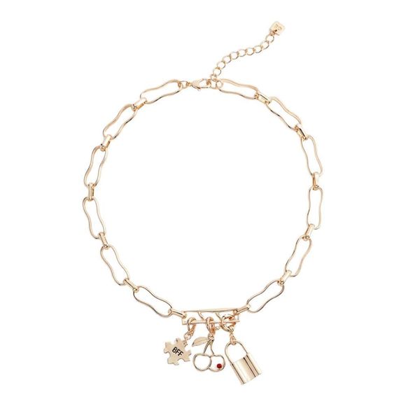 Goldtone Open Edit Removeable Charms and Necklace 16 1/2" Plus 2" ext - Picture 6 of 6